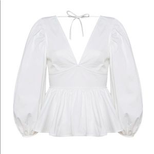 STAUD Luna Blouse White Size 4